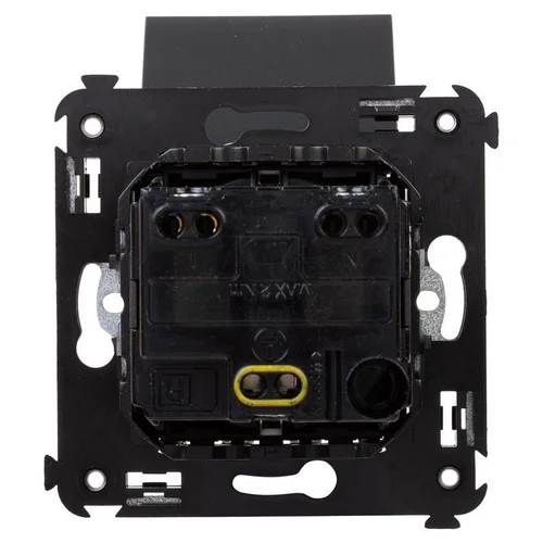 Розетка 1-м СП 2мод. Avanti "Черный матовый" 16А 2P+E защ. шторки с крышкой механизм черн. DKC 44120